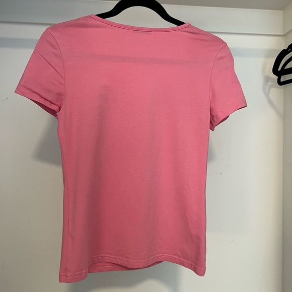 Mangopop Womens Square Neck Short Sleeve Pullover T-Shirt Pink Medium - Picture 3 of 3